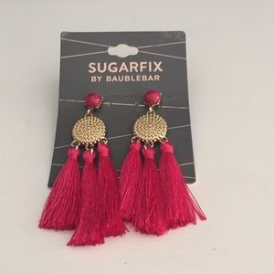 Pink tassel earrings